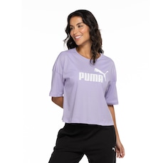 Blusa Feminina Manga Curta Cropped Puma Essentials Logo Tee