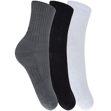 Kit de Meias Under Armour Cano Alto Core Cotton Crew Adulto - 3 Pares - 40 a 45