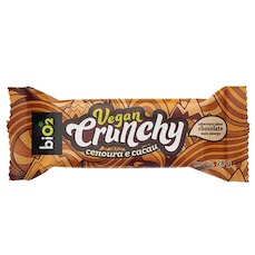 Barra de Proteína Bio2 Vegan Crunchy Cenoura e Cacau 28g com Cobertura de Chocolate Meio Amargo