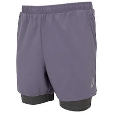 Bermuda Masculina ASICS 5' 2 em 1 Quadriculado