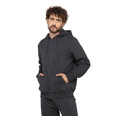 Jaqueta Masculina ASICS com Capuz Moletom Canguru Fleece