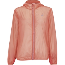 Jaqueta Corta-Vento Feminina ASICS com Capuz Toyama Zíper Refletivo