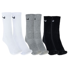 Kit de Meias Cano Alto Nike Everyday Lightweight Crew com 3 Pares - Adulto