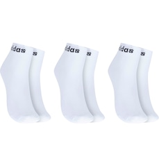 Kit de Meia adidas Cano Curto Logo Linear Ankle - Adulto - 3 Pares