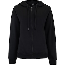 Jaqueta de Moletom Feminina Oxer com Capuz Fleece com Bolso Externo