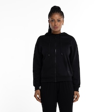 Jaqueta de Moletom Feminina Oxer com Capuz Fleece com Bolso Externo