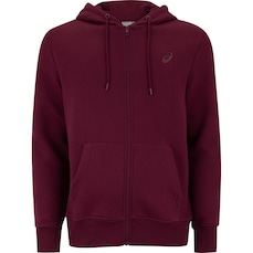 Jaqueta Masculina ASICS com Capuz Moletom Canguru com Fleece