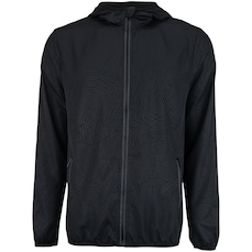Jaqueta Corta-Vento Masculina Oxer com Capuz Tecido Plano Heat Embossed