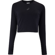 Blusa Cropped Feminina ASICS Manga Longa Cava Tradicional