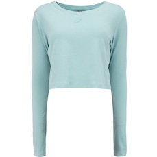 Blusa Cropped Feminina ASICS Manga Longa Cava Tradicional