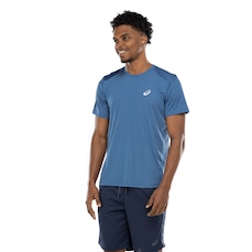 Camiseta Masculina ASICS Manga Curta Jacquard Anti Odor Cava Tradicional