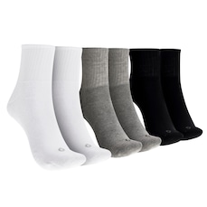 Kit de Meias Cano Médio Oxer com 3 Pares Atoalhada Tamanho 34 a 38 Adulto