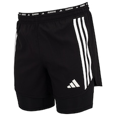 Bermuda 2 em 1 Masculina adidas Own The Run Excite 3 Stripes