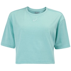 Blusa Cropped Feminina ASICS Manga Curta Malha