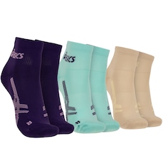 Kit 3 Pares de Meias ASICS Cano Baixo Quarter Tamanho 34-38 Adulto