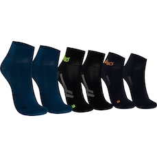 Kit 3 Pares de Meias ASICS Cano Baixo Quarter Tamanho 34-38 Adulto