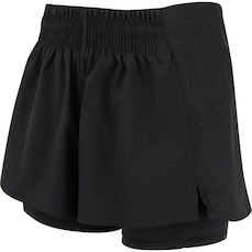 Short Feminino Oxer Duplo Vivos com Bermuda Interna e Bolsos