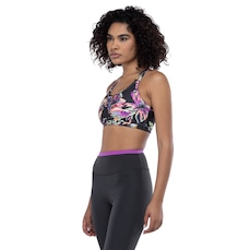 Top Fitness sem Bojo Oxer Alça Fina Floral Baixa Sustentação Maxi II Adulto