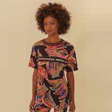 Camiseta Feminina Farm Rio Manga Curta Banana Artsy Dry Fit