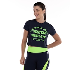 Blusa Cropped Feminina Vestem Manga Curta Dry Fit Vênus