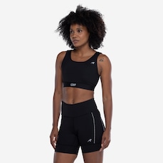 Top Fitness com Bojo Removível Authen Alta Sustentação Grit Bossa Reto com Bolso Ajustável Adulto