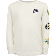 Camiseta Infantil Nike Manga Longa Retrô Sticker