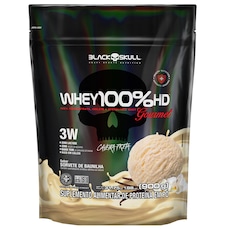 Whey Protein Black Skull Refil Pouch HD Gourmet Sorvete de Baunilha - 900g