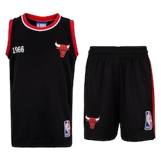 Kit de Uniforme do Chicago Bulls Infantil Braziline NBA Camiseta Regata + Calção