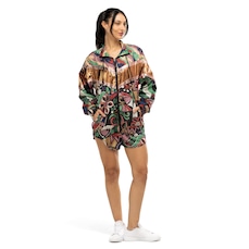 Jaqueta Farm Nylon Floresta Cor com Forro Feminina