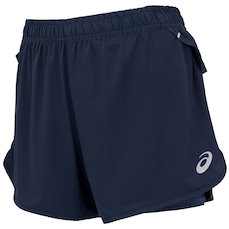 Short Feminino ASICS Pinstripe 2 em 1 Bolso Interno