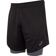 Bermuda Masculina ASICS Malha 2 em 1 Elástico Logo
