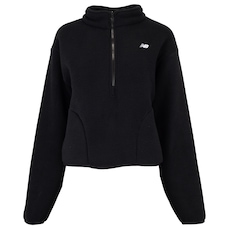 Blusão Feminino New Balance Fleece 1/2 Zíper