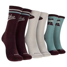 Kit de Meias Nike Cano Alto Edition Plus Crew com 3 Pares Adulto