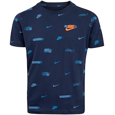 Camiseta Infantil Nike Manga Curta Sportswear AOP