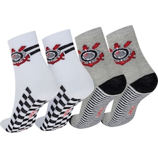 Kit de Meias do Corinthians Rikam Soquete Tamanho 29 ao 33