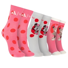 Kit de Meias adidas x Disney Minnie Cano Médio Infantil 3 pares