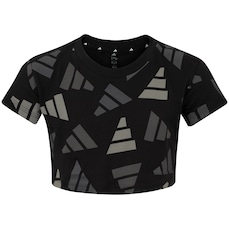 Blusa Cropped Juvenil adidas Manga Curta Seasonal Essentials Logo Celebration