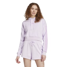 Blusa Cropped de Moletom Feminina adidas com Capuz