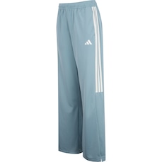 Calça Wide Leg adidas Malha Elástica Tiro Cut Três Listras Feminina