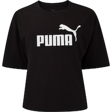 Blusa Cropped Feminina Puma Manga Curta Ess N1 Logo Relaxed