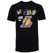 Camiseta do Los Angeles Lakers Masculina NBA Manga Curta Collage N00105La