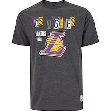 Camiseta do Los Angeles Lakers Masculina NBA Manga Curta Collage N00105La