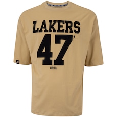Camiseta do Los Angeles Lakers NBA Masculina Number Twill NB459