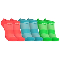 Kit de Meias Olympikus Invisível Tripack Neon 3 pares Adulto