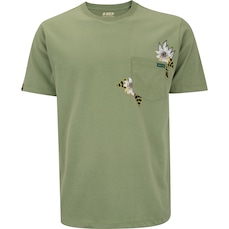 Camiseta Masculina HD Manga Curta Bolso Jungle 9548A