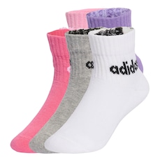 Kit de Meias adidas Ankle Linear Infantil 5 Pares