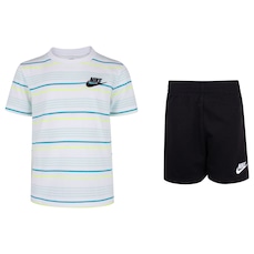 Conjunto Infantil Nike Listrado Camiseta + Bermuda