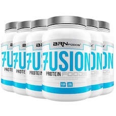Kit BRN Foods 6x Whey Protein Fusion Morango - 900g