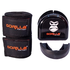 Kit Gorilla Muay-Thai Bandagem Elástica + Protetor Bucal - Adulto