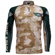 Camiseta Manga Longa King Brasil De Pesca Sublimada Army - Masculina